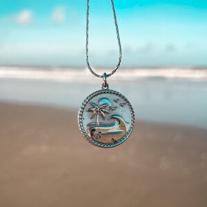 Oceaan ketting island vibes zilver