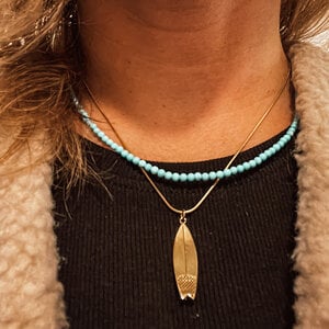 Turquoise howliet ketting
