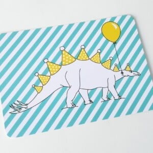 Feest stegosaurus dino postkaart