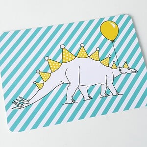 Feest stegosaurus dino postkaart