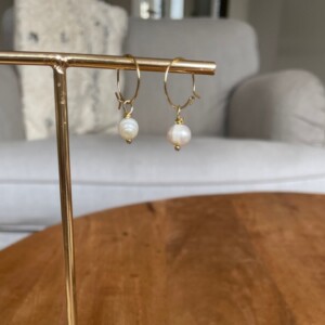 Oorbellen goud parels