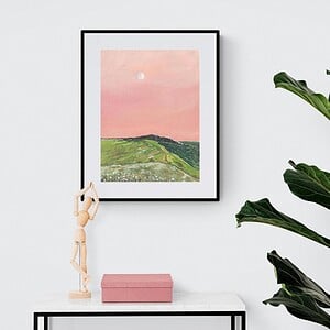 Roze lucht zonsondergang Pink Sky Sunset A4 Art Print / Pink Sky Sunset Art Print A4