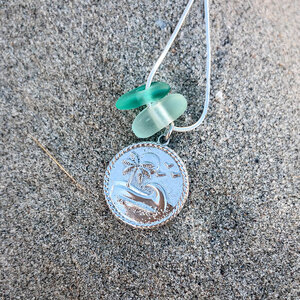 Zeeglas island vibes ketting zilver