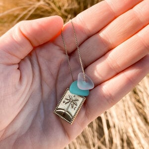Zeeglas my loves ketting goud