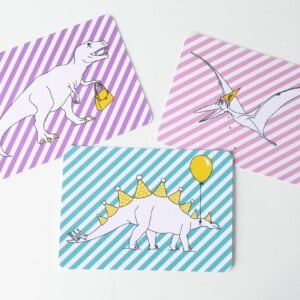 Set van 3 Dinosaurus Postkaarten