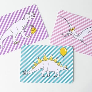 Set van 3 Dinosaurus Postkaarten