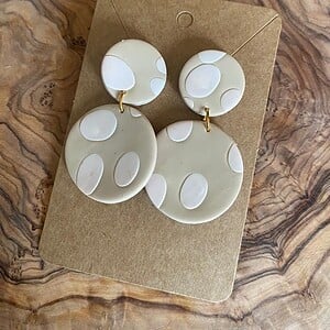 Oorbellen | Polkadot - beige
