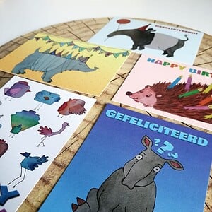 Set 5 kaarten verjaardag