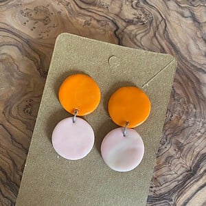 Oorbellen | Duo - oranje /roze