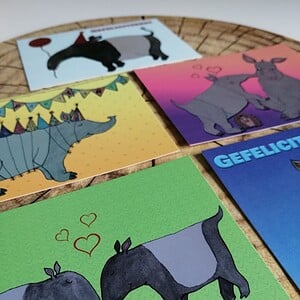 Set 5 kaarten Tapir