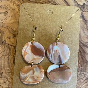 Oorbellen | Duo (ring) - beige