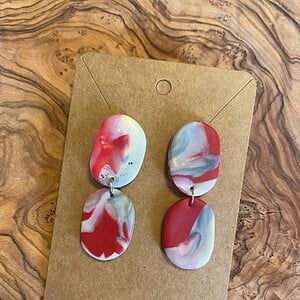 Oorbellen | Duo roze / grijs
