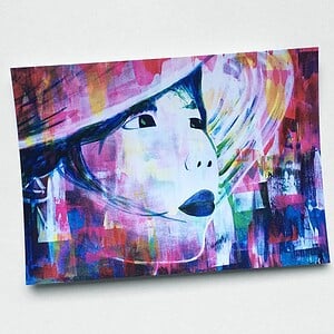 "Behold" abstracte kunst postkaart