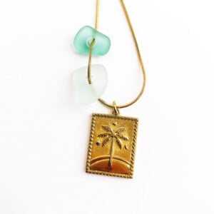 Zeeglas my loves ketting goud