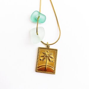 Zeeglas my loves ketting goud