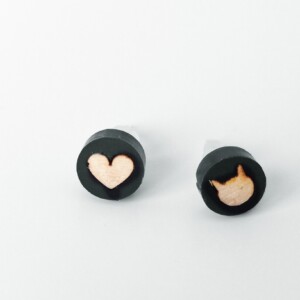 Ronde hartje en katten oorbellen <3