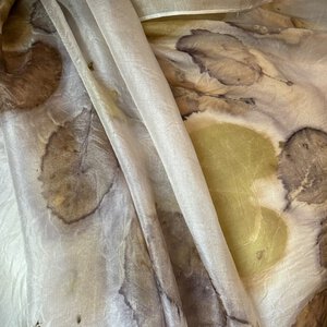 Zijden sjaal met prints van echte bladeren - Natural watercolors