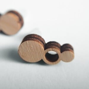 Houten rondjes oorbellen