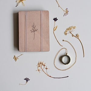 A6 Droog Bloemen Pers DIY Kit met Drijvende Ketting Goud Groot