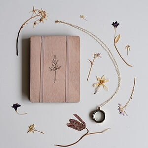 A6 Droog Bloemen Pers DIY Kit met Drijvende Ketting Goud Klein