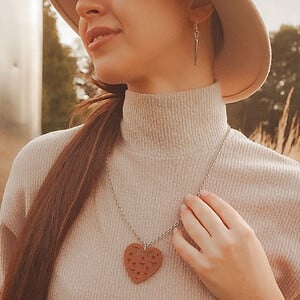 Houten hart ketting