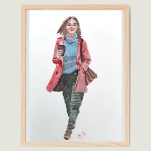 Aquarel A5 Enjoy a coffee-to-go