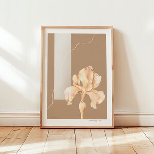 Geboortebloem Februari Iris Fine Art Print