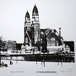 Monocolor zeefdruk Koninginnekerk