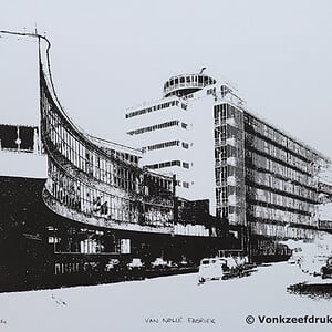 Monocolor zeefdruk Van Nelle Fabriek