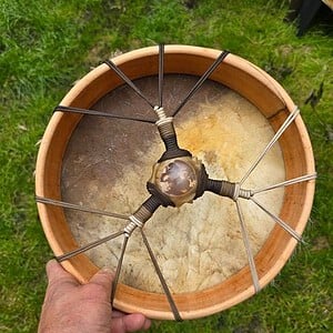 sjamanendrum 30 cm Ezel, wilg en bloemagaat in koe