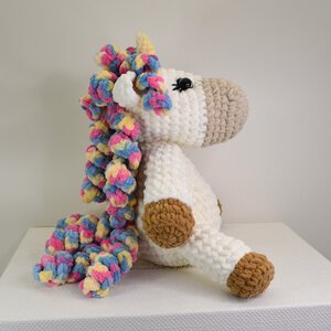 Luna: Zachte en magische vriendje gehaakte Unicorn/Eenhoorn knuffel