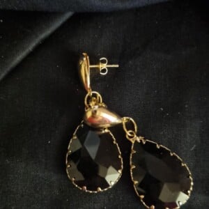 Elegante oorbellen met grote zirkonia - denim blauw