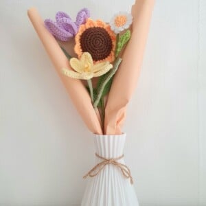 Gehaakt bloemen boeket