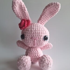 Gehaakte knuffel 'Pink bunny'