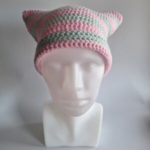 Gehaakte muts 'Baby pink & mint'