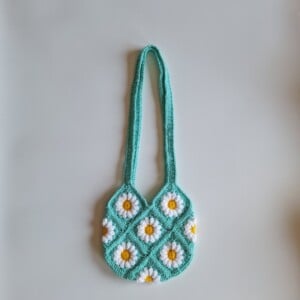 Gehaakte tas 'Peppermint daisy'