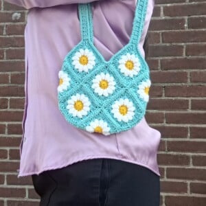 Gehaakte tas 'Peppermint daisy'