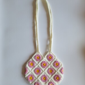Gehaakte tas 'White daisy'