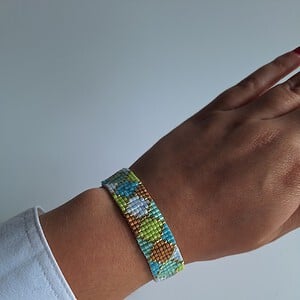 Geweven kralen armband 'Boho-chic hexagon'