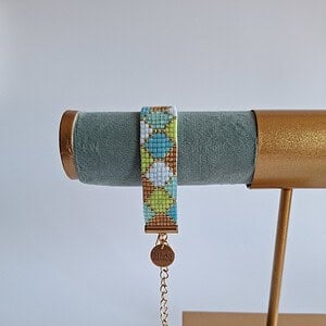 Geweven kralen armband 'Boho-chic hexagon'