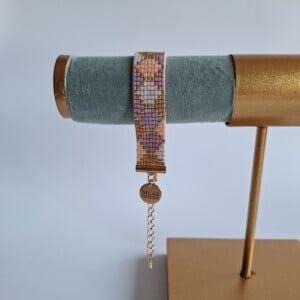 Geweven kralen armband 'Boho hexagon'