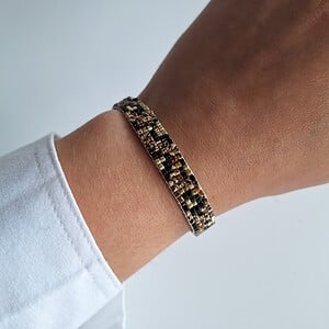 Geweven kralen armband 'Brown leopard'