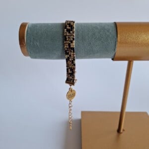 Geweven kralen armband 'Brown leopard'