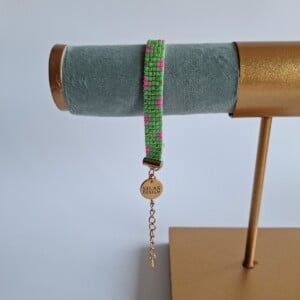 Geweven kralen armband 'Green zigzag'