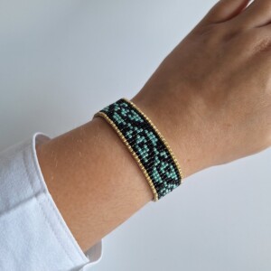 Geweven kralen armband 'Leafy branch'