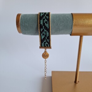 Geweven kralen armband 'Leafy branch'