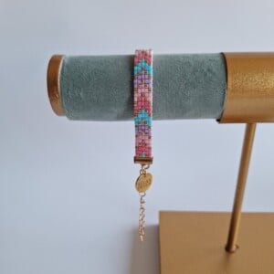 Geweven kralen armband 'Pastel chevron'