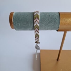 Geweven kralen armband 'Soft chevron'