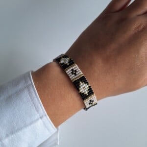 Geweven kralen armband 'Stained glass'