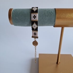 Geweven kralen armband 'Stained glass'